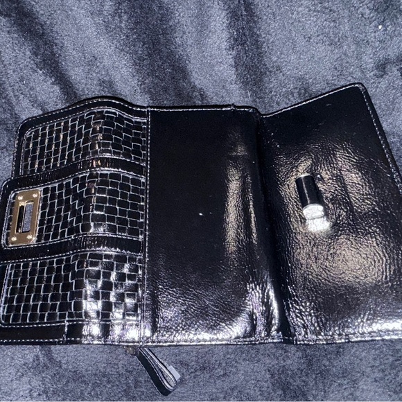 Elliott Lucca Black Cow Leather Clutch with Sliver Detail - Picture 11 of 12